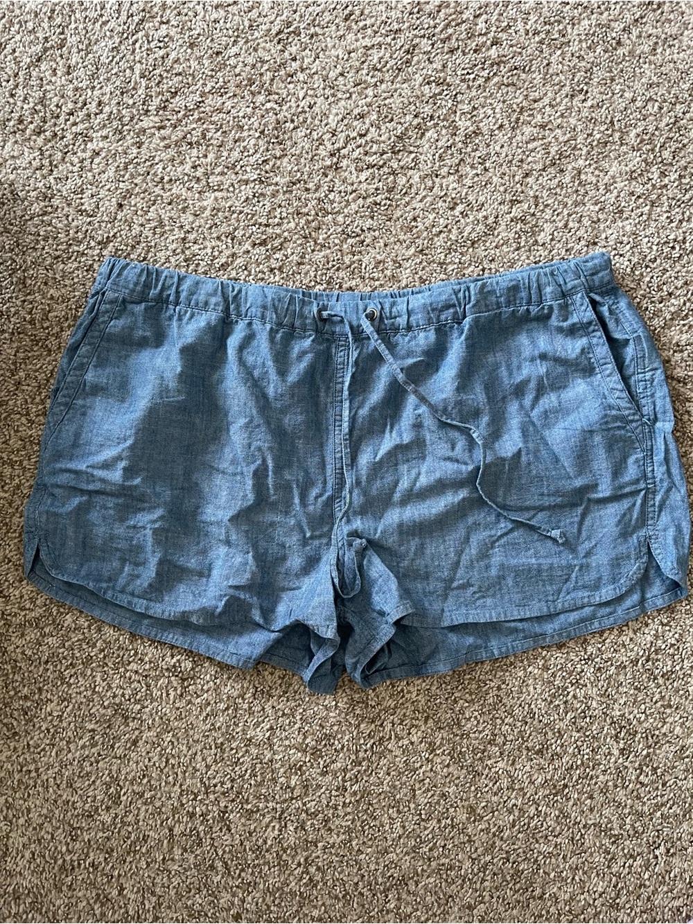 J. Crew Light Blue Chambray Drawstring Women's Shorts